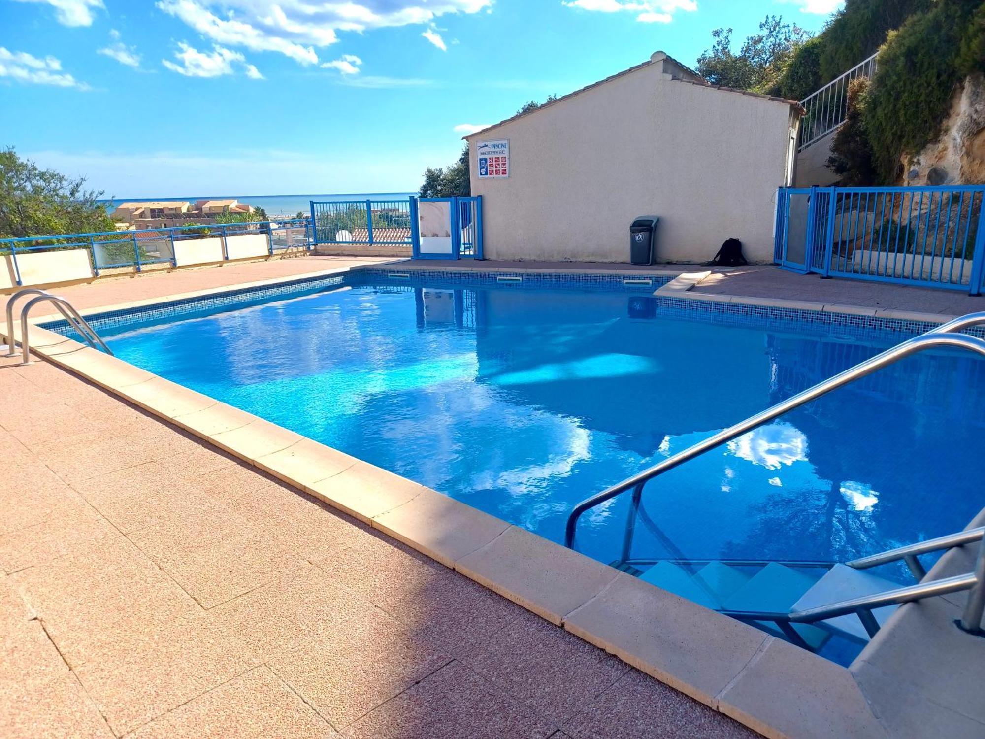 Plain-Pied Jardin 6 Personnes Clim Vue Mer Parking Wifi Terrasse Piscine Dans La Residence Saint-Pierre-la-Mer  Exterior foto